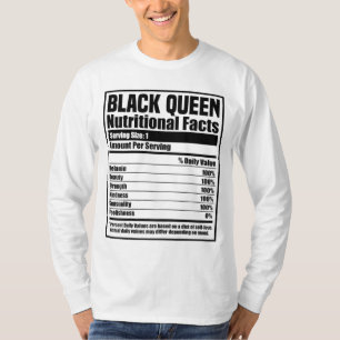 Black History Month Nutrition Facts Black Queen T-Shirt