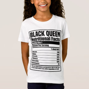 Black History Month Nutrition Facts Black Queen T-Shirt