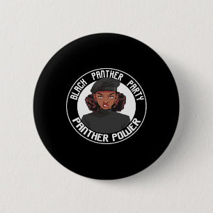 Black History Month Panther Party Logo Afro Hair 1 6 Cm Round Badge