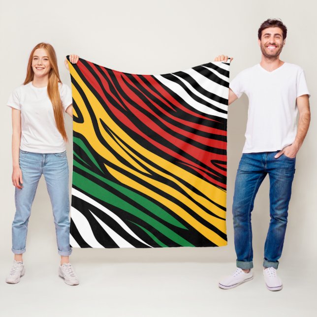 Black History Month Pattern  Fleece Blanket (In Situ)