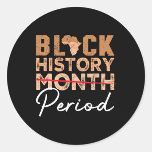 Black History Month Period African American Melani Classic Round Sticker