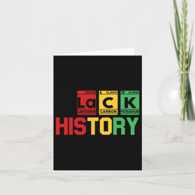 Black History Month Periodic Element Table African Card (Front)
