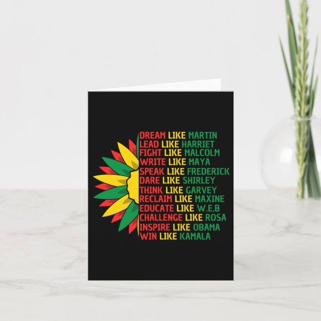 Black History Month Positive Sayings  Card (Front)
