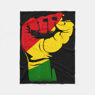 Black History Month Powerful Fist Africa African  Fleece Blanket
