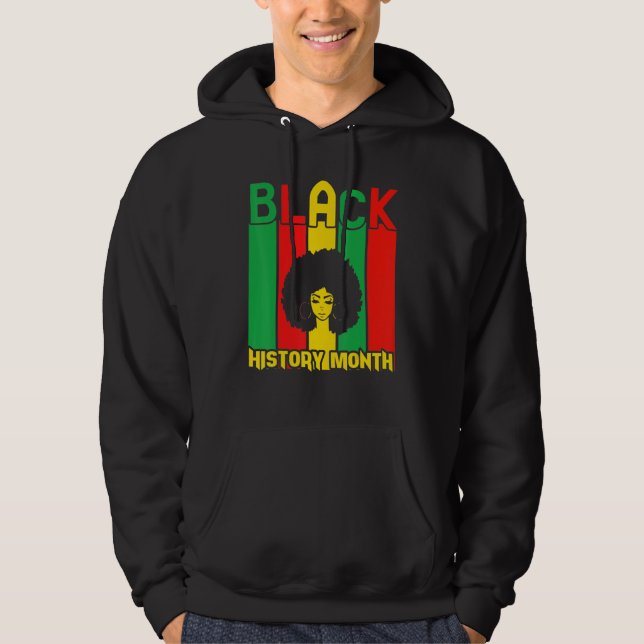 Black History Month Pride Distressed Melanin Ameri Hoodie (Front)