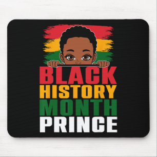 Black History Month Prince Little Melanin Afro Boy Mouse Pad