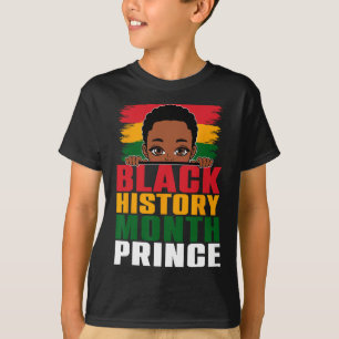 Black History Month Prince Little Melanin Afro Boy T-Shirt