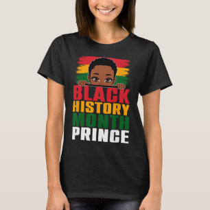 Black History Month Prince Little Melanin Afro Boy T-Shirt