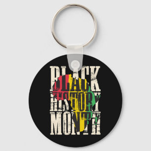 Black History Month Proud African Map Colors Afric Key Ring