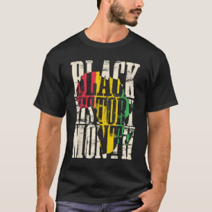 Black History Month Proud African Map Colours Afri T-Shirt