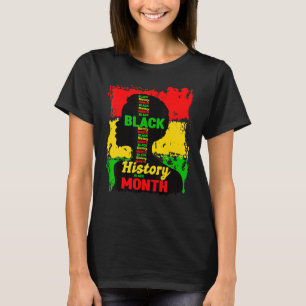 Black History Month Queen Melanin Afro African Pri T-Shirt