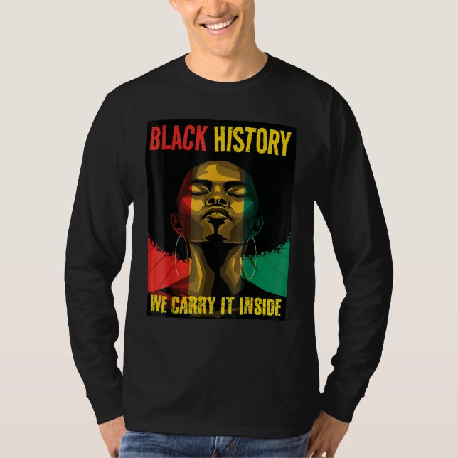 Black History Month Queen Melanin Afro African Pri T-Shirt (Front)