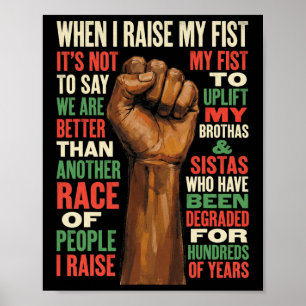 Black History Month Raised Fist Civil Rights Socia Poster