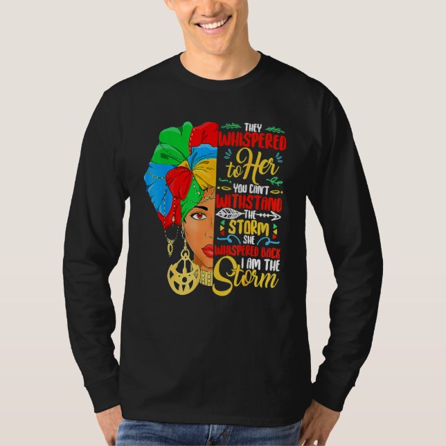 Black History Month Shirt African Woman Afro I Am  (Front)