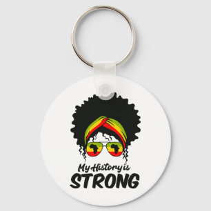 Black History Month Shirt My History Is Strong Men Key Ring