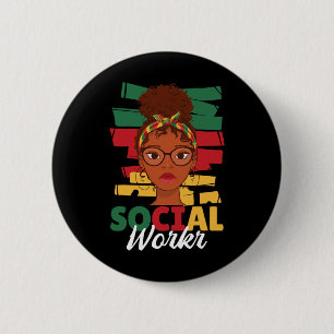 Black History Month Social Worker Social Work Mont 6 Cm Round Badge