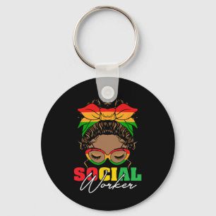 Black History Month Social Worker Social Work Mont Key Ring