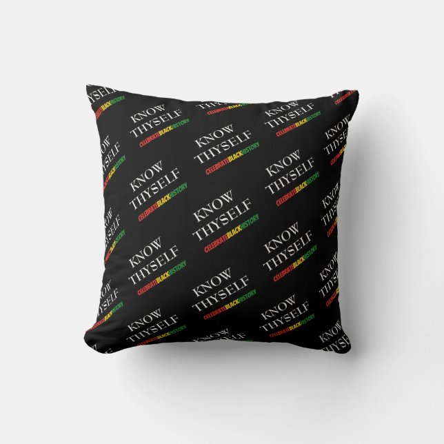 Black History Month Stylish KNOW THYSELF Cushion (Front)