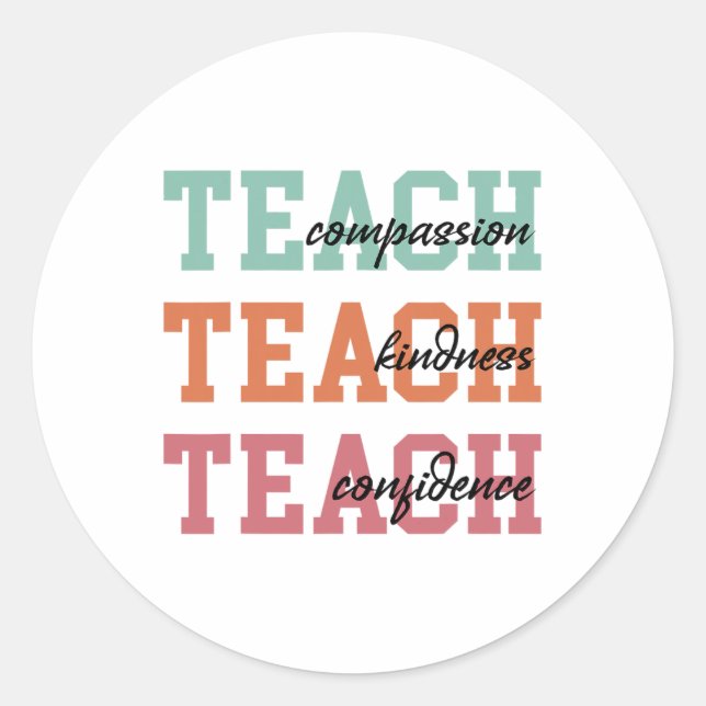 Black History Month Teach Compion Kindness Confide Classic Round Sticker (Front)