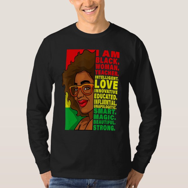 Black History Month Teacher Women African Teachers T-Shirt (Front)