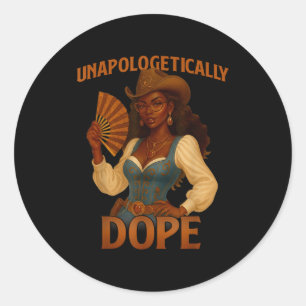 Black History Month Unapologetically African Cowgi Classic Round Sticker