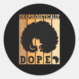 Black History Month Unapologetically Black Afro Me Classic Round Sticker