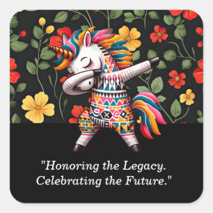 Black History Month Unicorn Design Square Sticker