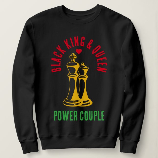 Black History Month VALENTINE King Queen Chess Sweatshirt (Design Front)