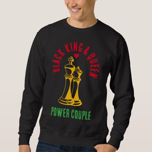 Black History Month VALENTINE King Queen Chess Sweatshirt (Front)
