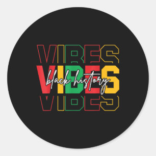 Black History Month Vibes Colourful African Americ Classic Round Sticker