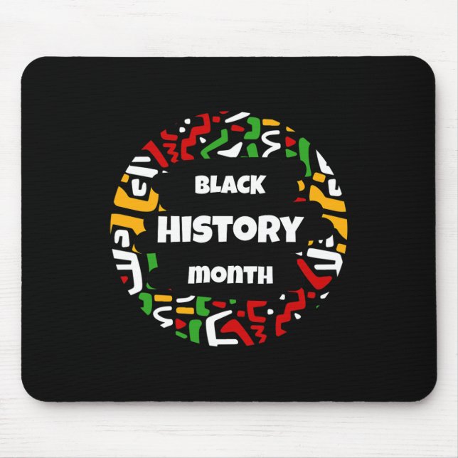 Black History Month With African Map Flag For Afro Mouse Pad (Front)