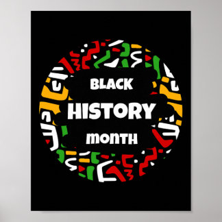 Black History Month With African Map Flag For Afro Poster