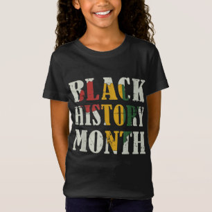Black history month with african map flag for afro T-Shirt