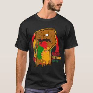 Black history month with african map flag for afro T-Shirt