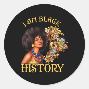 Black History Month Woman African Queen American J Classic Round Sticker
