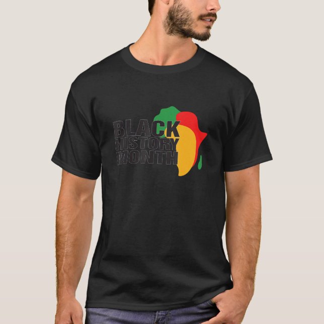 Black History Month Woman Melanin Afro Hair Black  T-Shirt (Front)