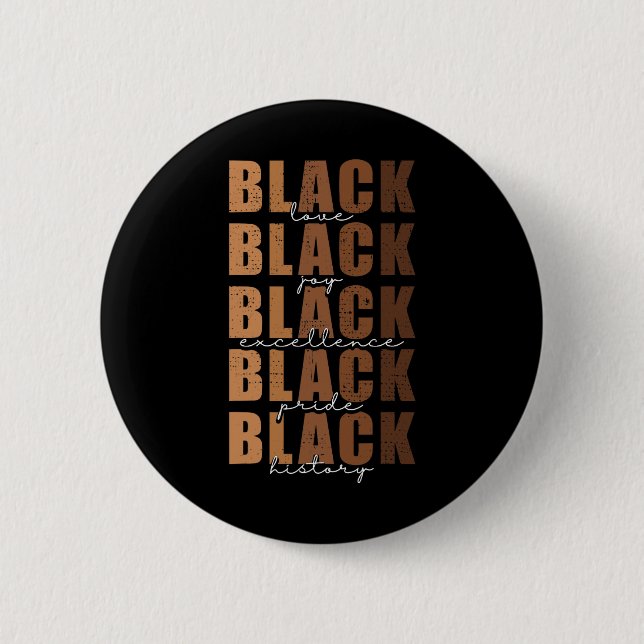 Black History Month Women Black Love Melanin Junet 6 Cm Round Badge (Front)