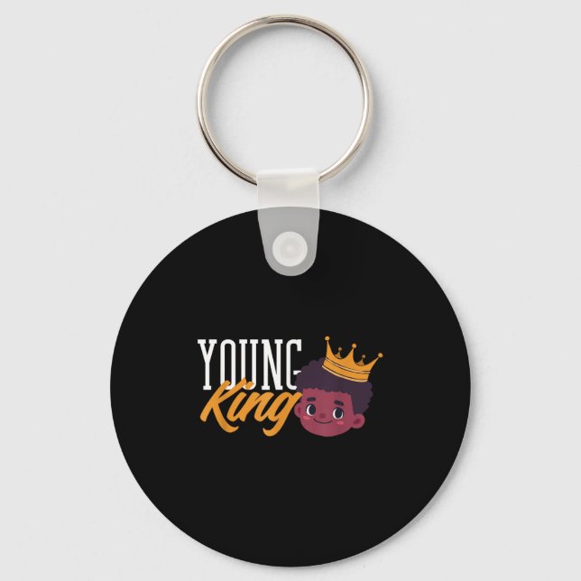 Black History Month Young Black King Boy  Key Ring (Front)