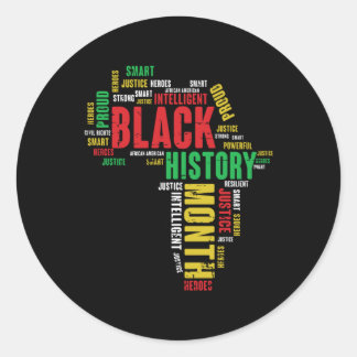 Black History Months African Continent Classic Round Sticker