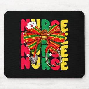 Black History Nurse Coquette Melanin Mouse Pad