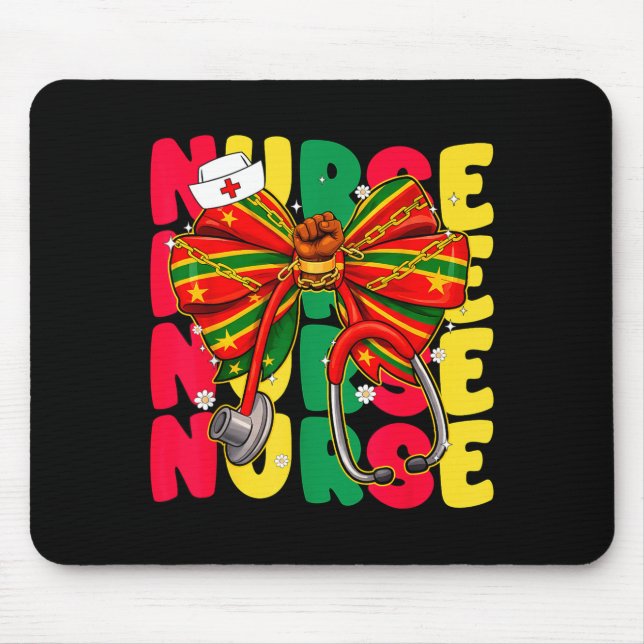 Black History Nurse Coquette Melanin Mouse Pad (Front)