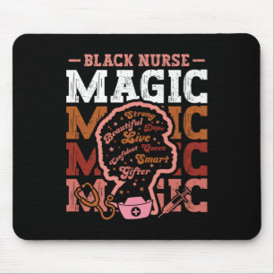 Black History Nurse Magic Afro Girl Melanin Nursin Mouse Pad