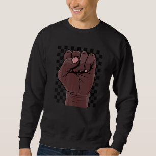 Black History Panther Party 1966 Raised Fist Check Sweatshirt