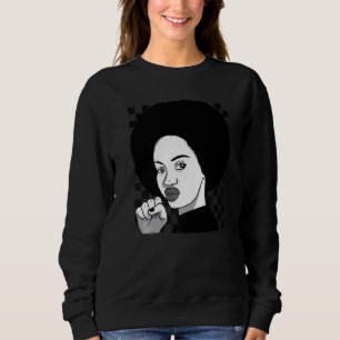 Black History Panther Party Afro Hair Raised Fist  Sweatshirt