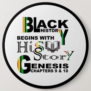 Black History Pin Back Button 6"