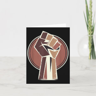 Black History Power Unity Hand Afro Motivation  Card
