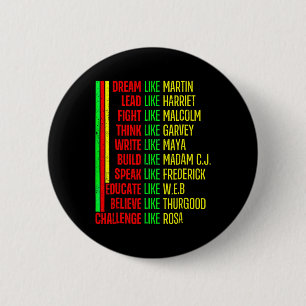 Black History Pride Martin Black Afro African  6 Cm Round Badge