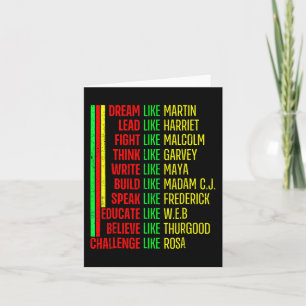 Black History Pride Martin Black Afro African Card