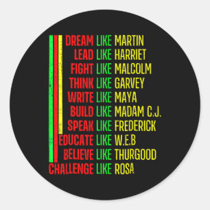 Black History Pride Martin Black Afro African Classic Round Sticker