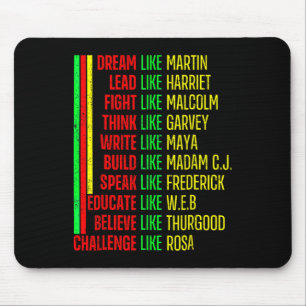 Black History Pride Martin Black Afro African Mouse Pad